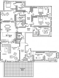 Семикомнатная квартира 394.3 м²